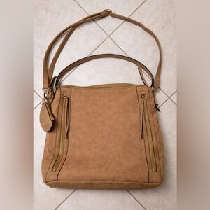 VR NYC  Tan Shoulder / Laptop Bag Very Good Condition